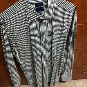 Tommy Bahama Black and White Checkered Men's Shirt
